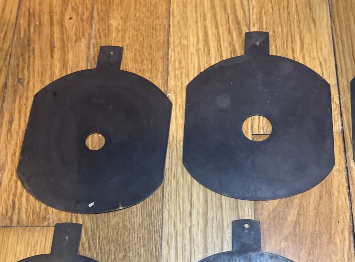 Vintage Brass Waterhouse F Stops for Large Format Camera 96 x 106mm *Set of 9pcs