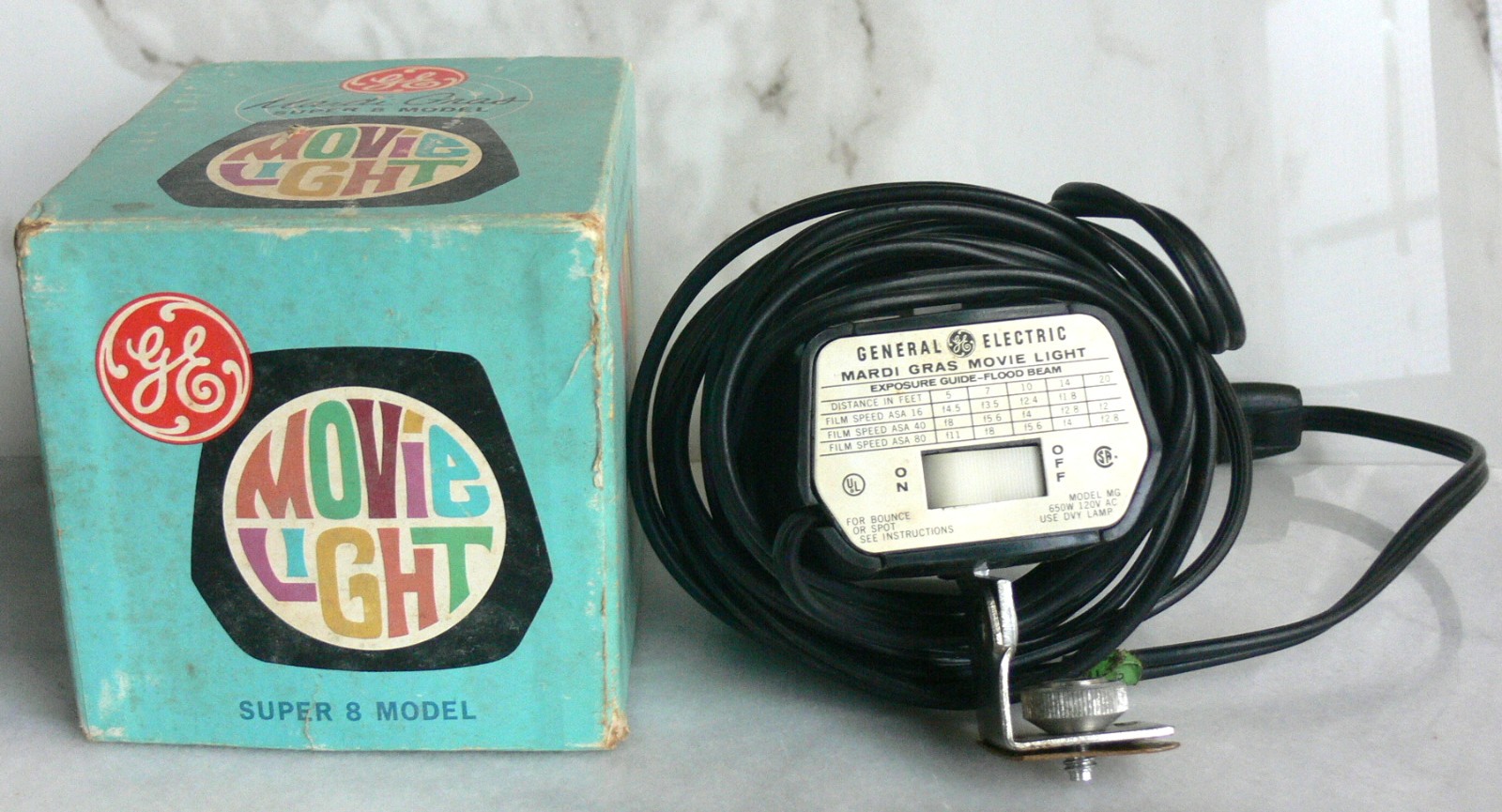 Vintage Movie Camera Flood Spot Light GE Mardi Gras 650 W 120 V Tested Working