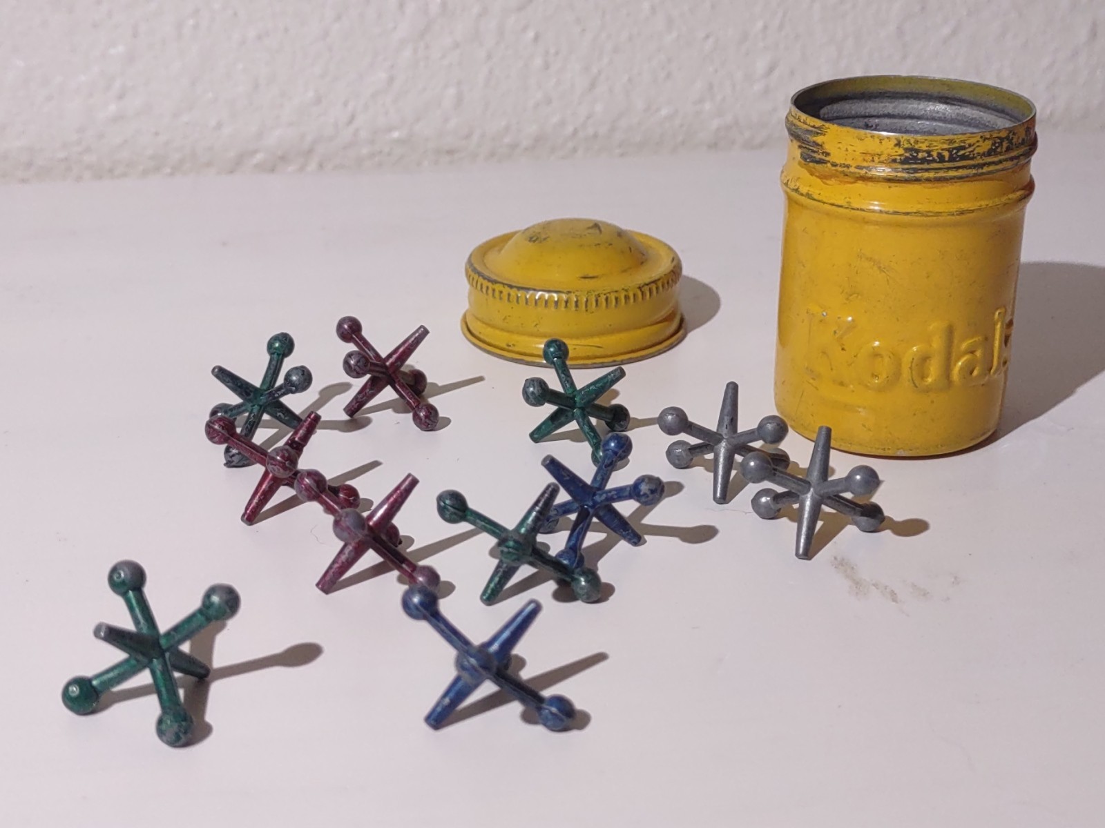 Vintage Kodak Metal Film Container Old ’60s Set of Jacks