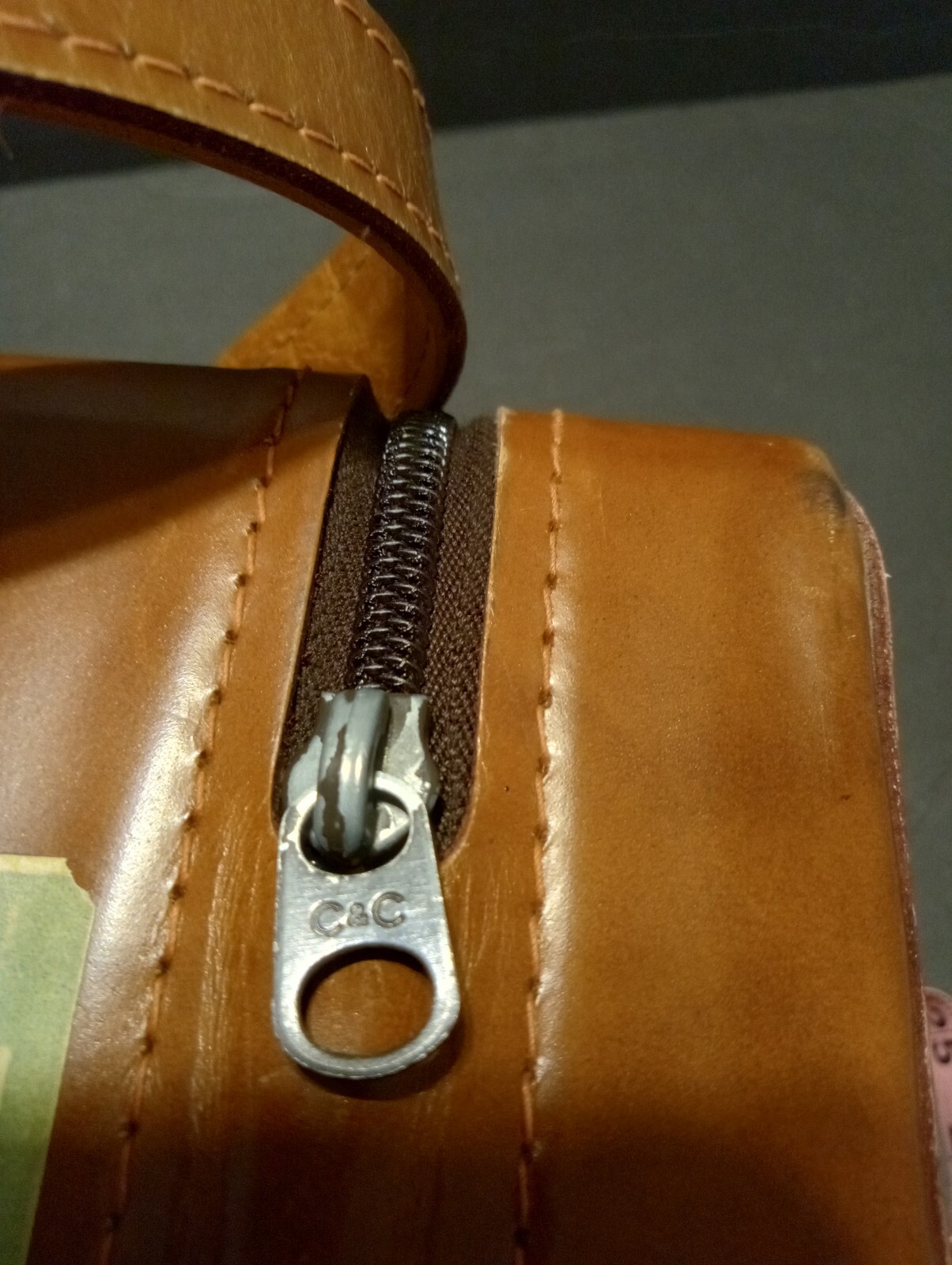 Leather Camera Bag Hard Case With Buckle Strap Vintage Brown 1950-60s #803 USA