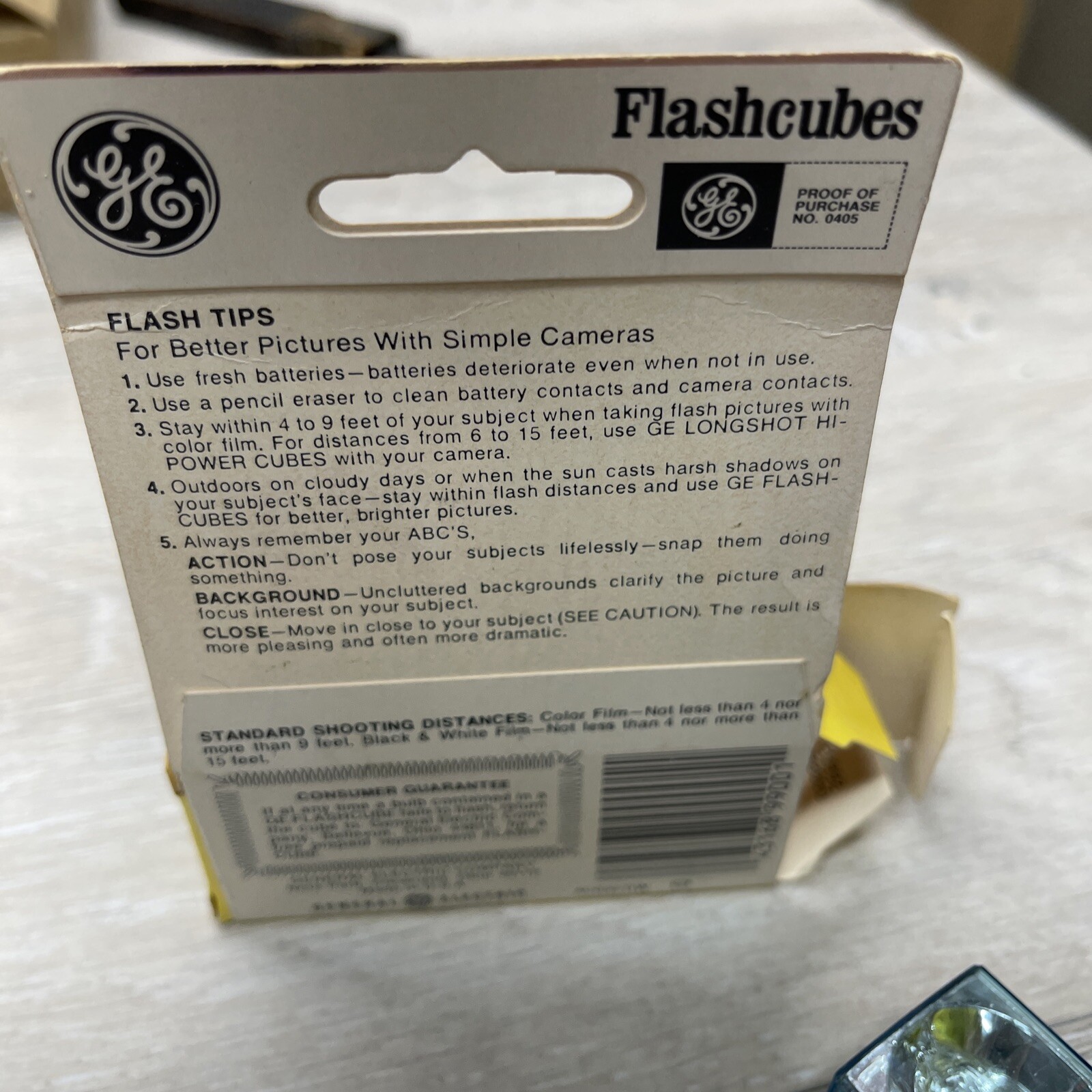 GE General Electric Vintage Camera FLASH CUBES Original Box & 3 Cubes