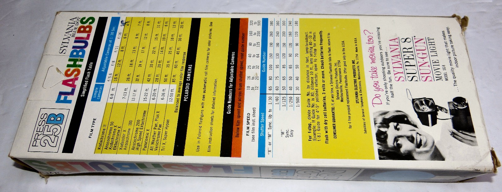 Vintage Sylvania Blue Dot Press 25B Flashbulbs – Complete pack of 12