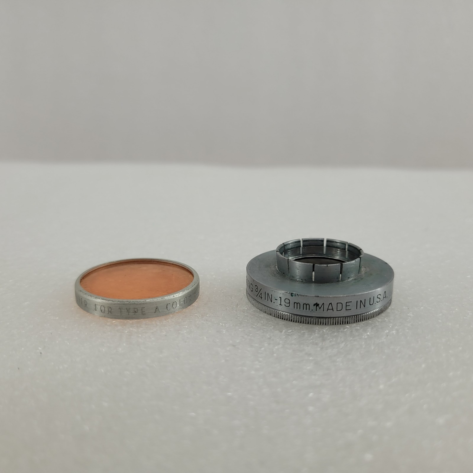 VINTAGE KODAK SERIES V FILTER ADAPTER RING 3/4 IN. 19MM Plus Daylight Filter