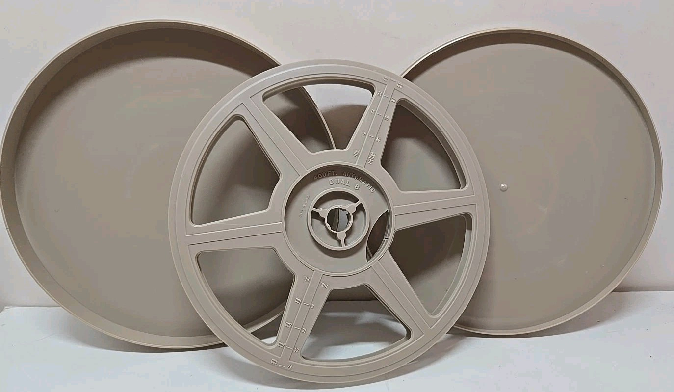 400 ft. Automatic pick up Dual 8mm Plastic Reel, Can, Splicing Set. New