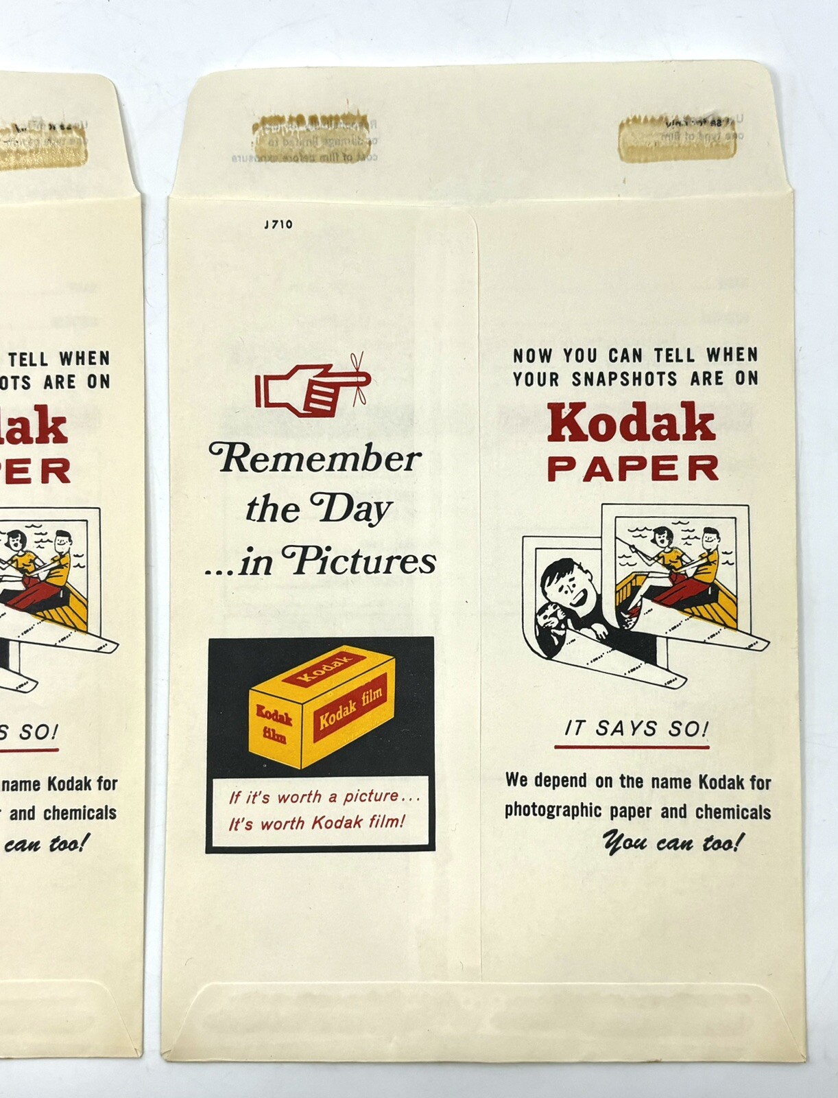 Vintage Kodak Film Developing Prints Negatives Envelopes Paper Lot of 2 Unused