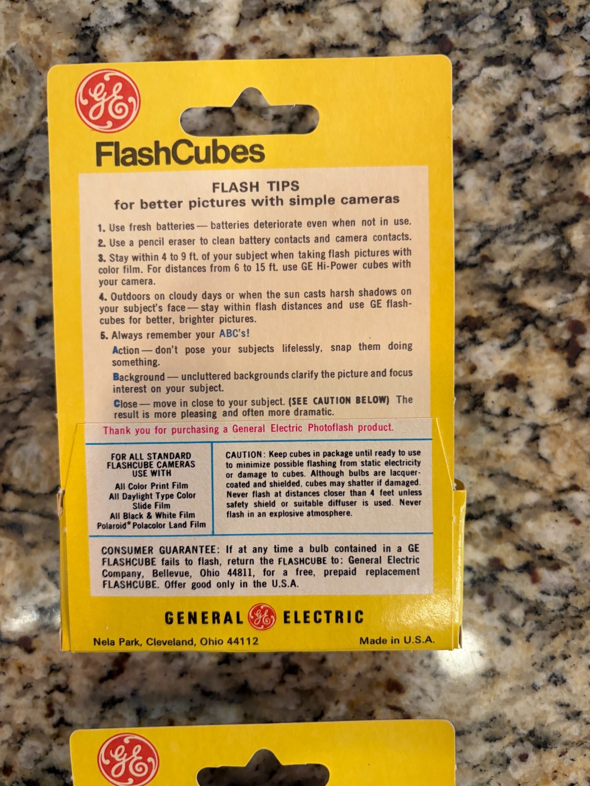 Vintage Lot of 5 NOS GE Flash Cubes – 3 per pack For Standard Flash Cameras