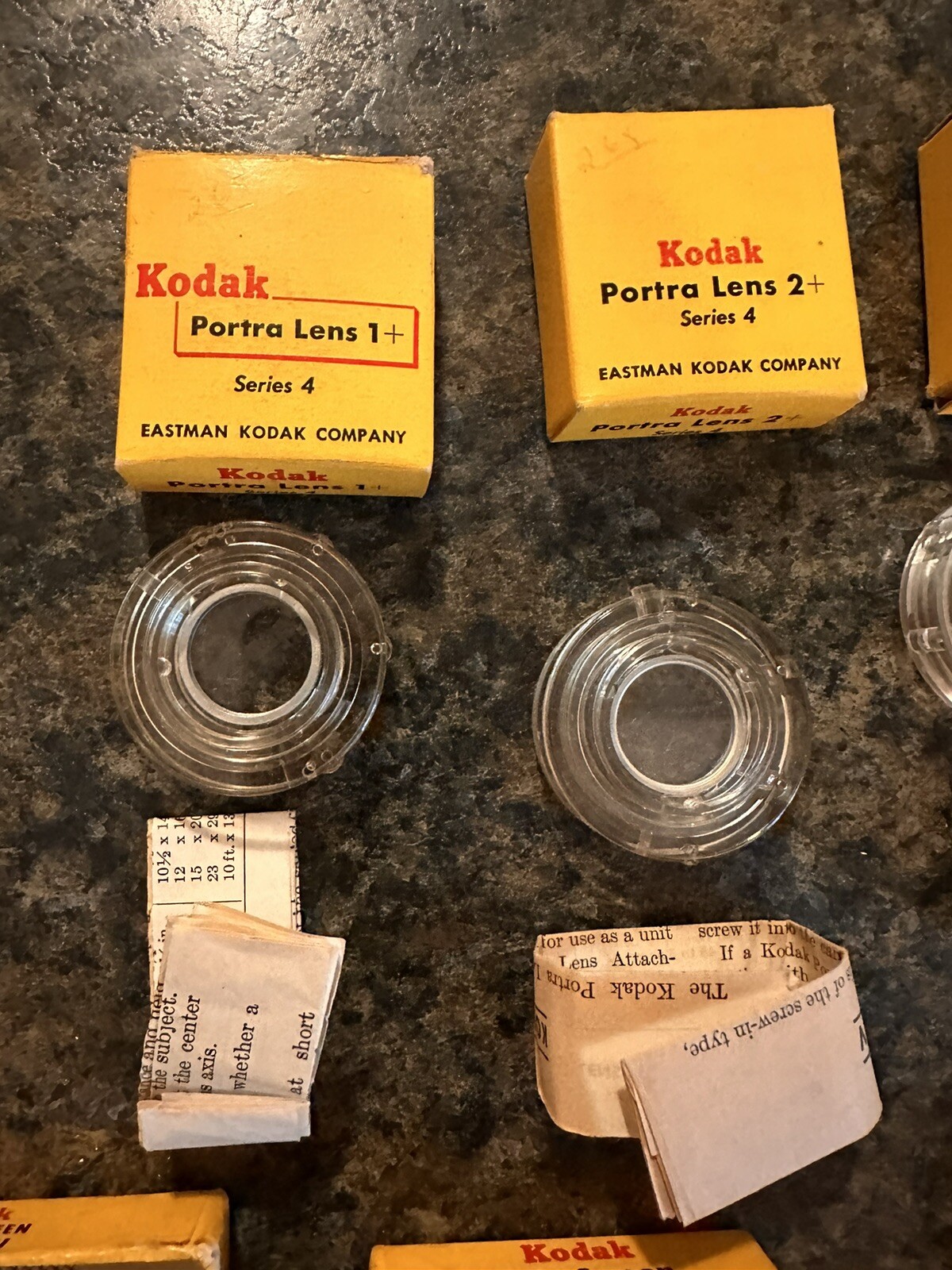 Lot Of 8-Kodak Pola-Screen, Series 6 Pola Lens, Porta Lens, Adaptor Ring