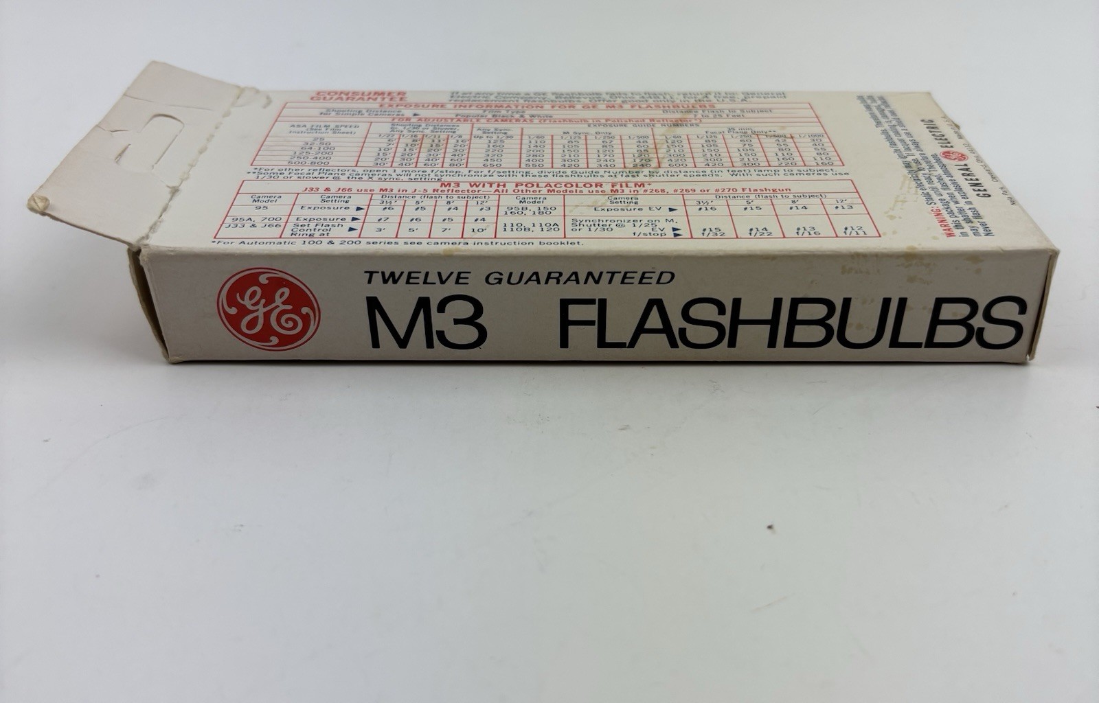 Vintage GE M3 Flashbulbs Box of 11 Unused Bulbs Camera Flash Photography