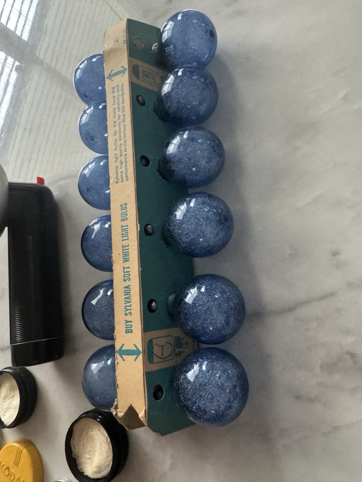 Sylvania Blue Dots With Lamp Flash Bulbs – Set Of 12 – VINTAGE