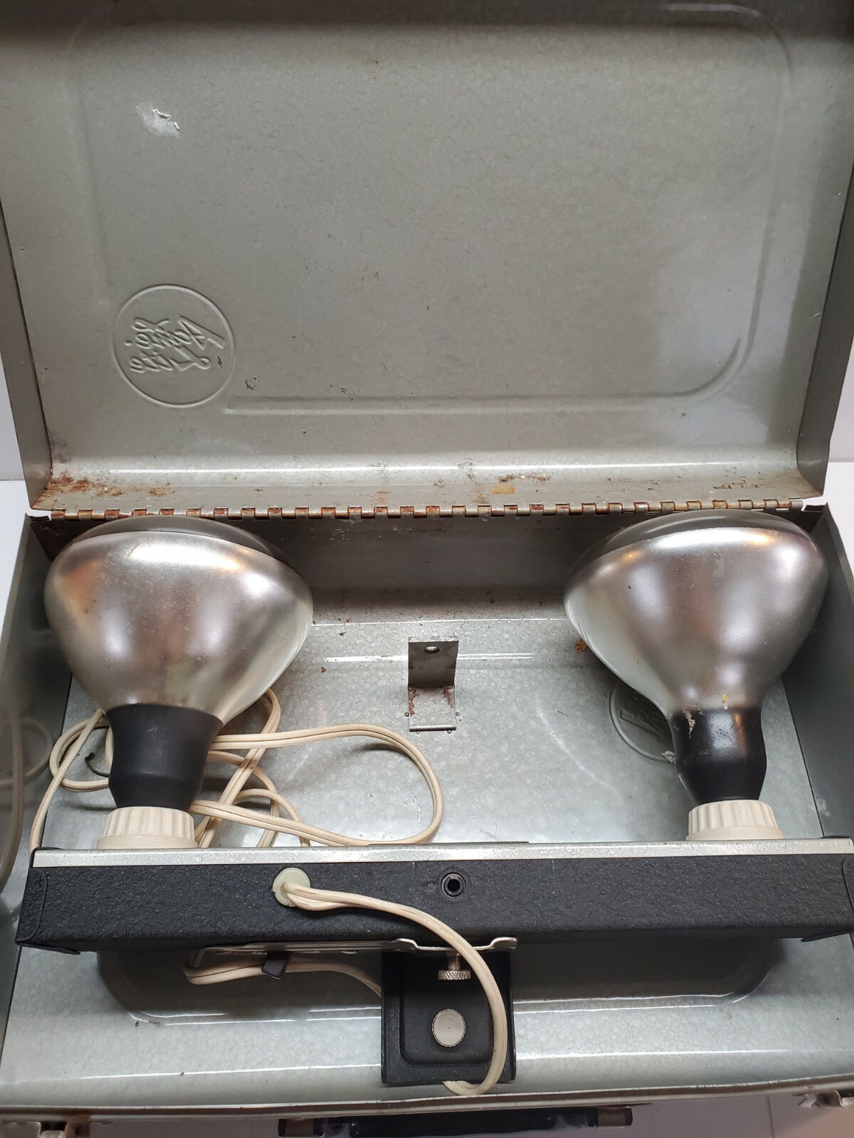 Vintage ACME LITE MOV-E-LITE in Case Movie Film Stage Lighting 2 Bulbs WORKS!