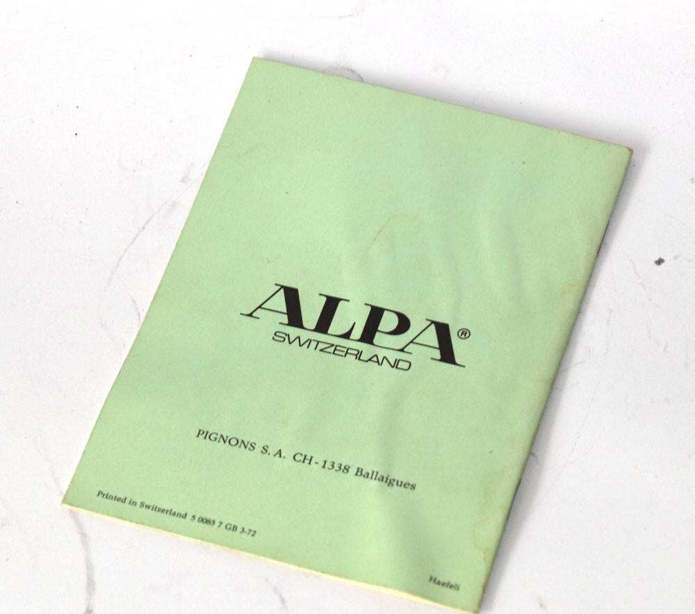 Alpa BICLON twin cable release and original owners book for 10d