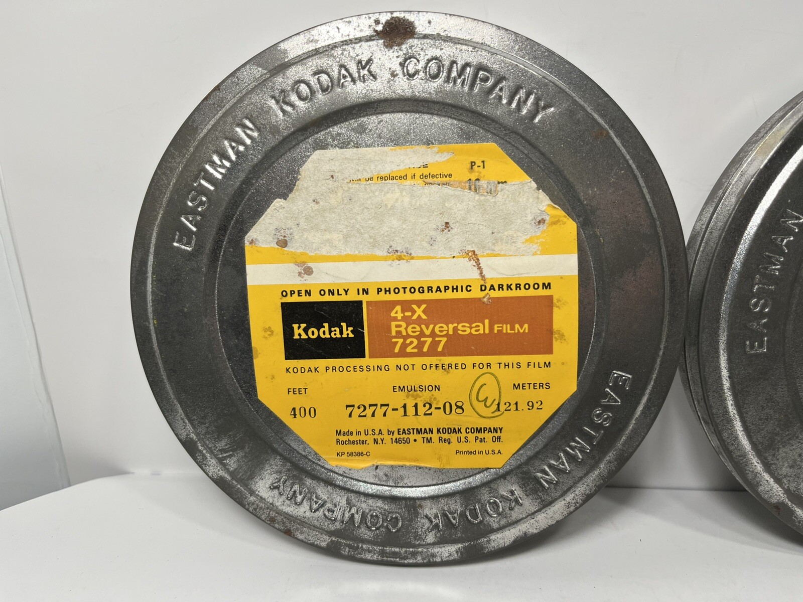 Vintage Eastman Kodak Metal Film Reel 7 ” Metal Canisters Tin FREE SHIP