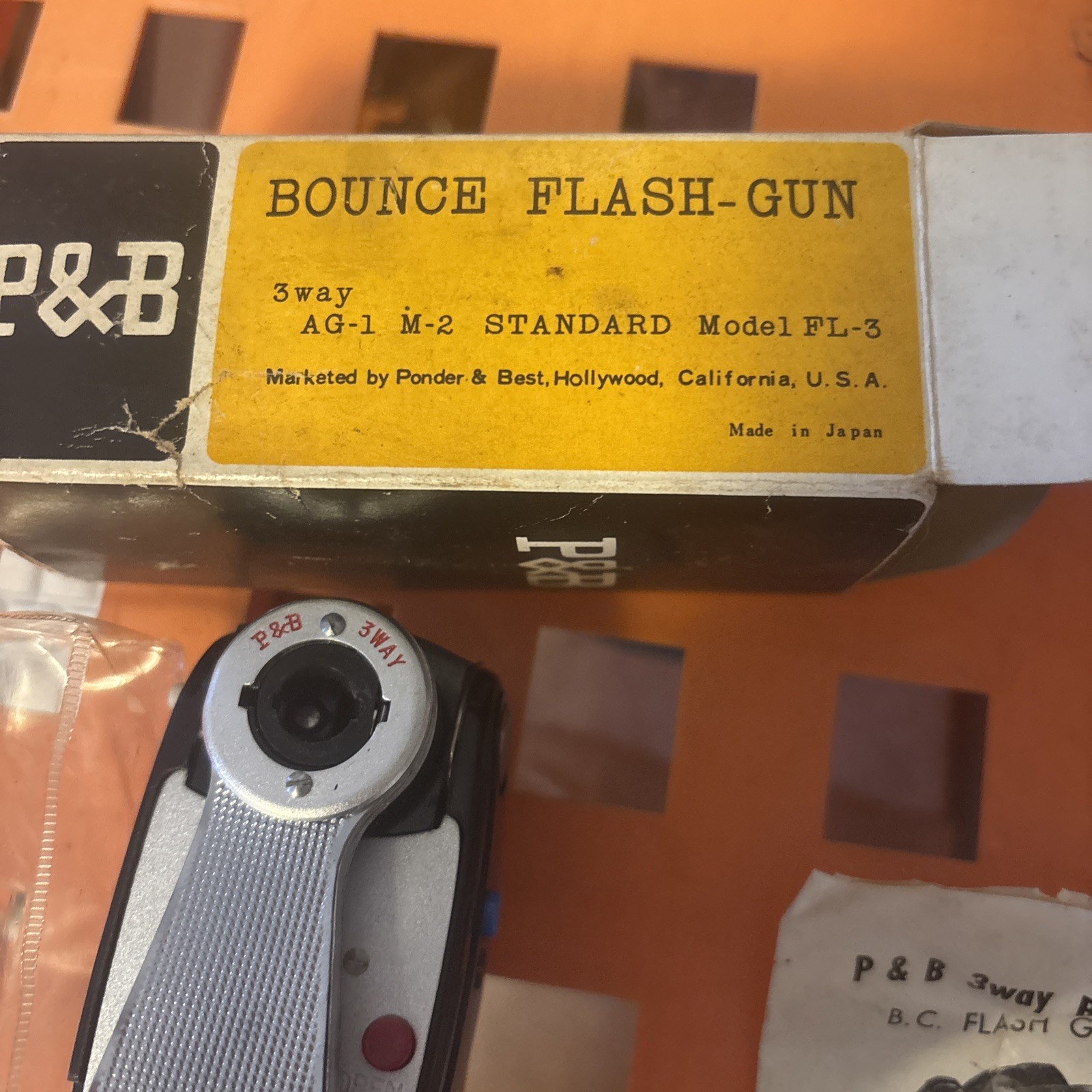 Vintage P & B 3-Way Camera Flash Device. Unknown Working Condition