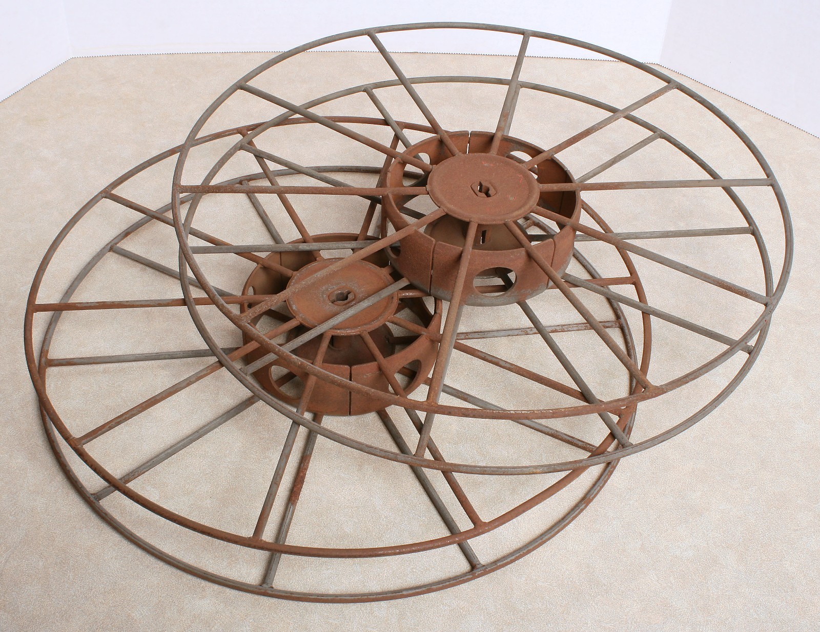 TWO 35MM WIRE MOVIE FILM REEL 15″ DIAMETER FOR FILM USE OR DISPLAY