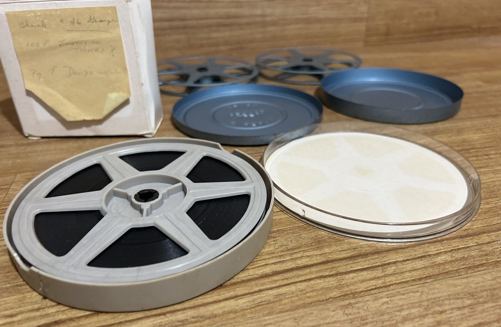 Vintage Super 8 Reel and Case Film Lot Metal Case Reel Zayre Camera Dept