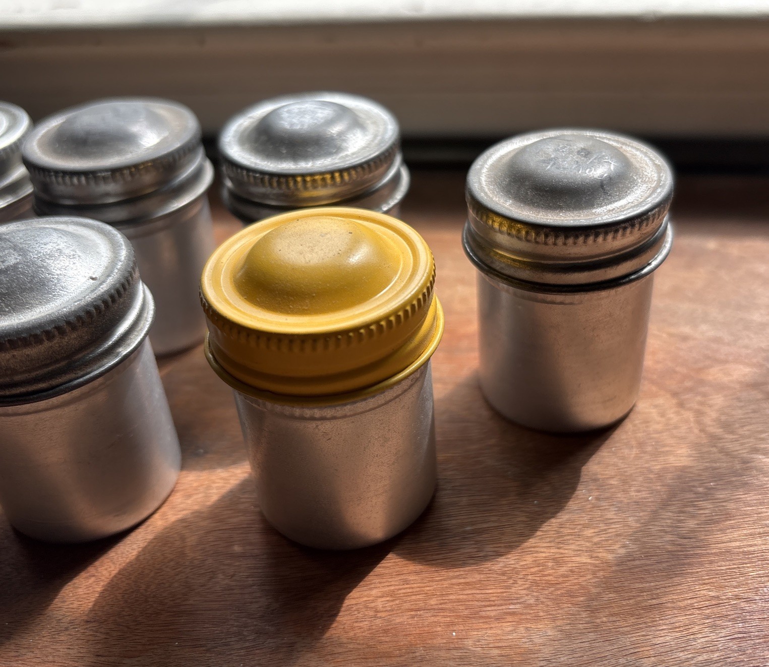 7 Vintage Aluminum Film Canisters Preowned