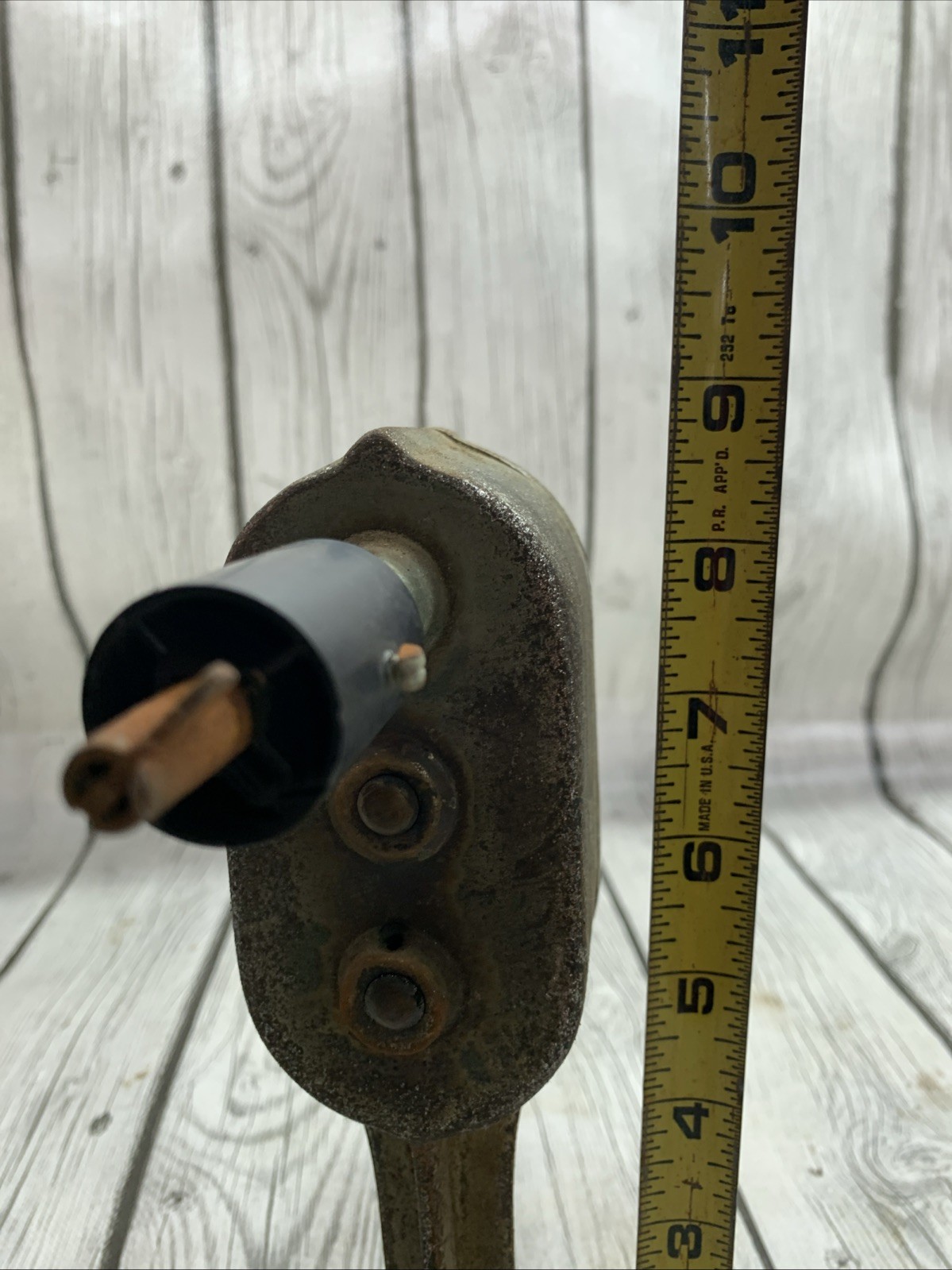 VINTAGE Duplex Reel Spool Winder Cast Iron W/ Tan Handle Spool