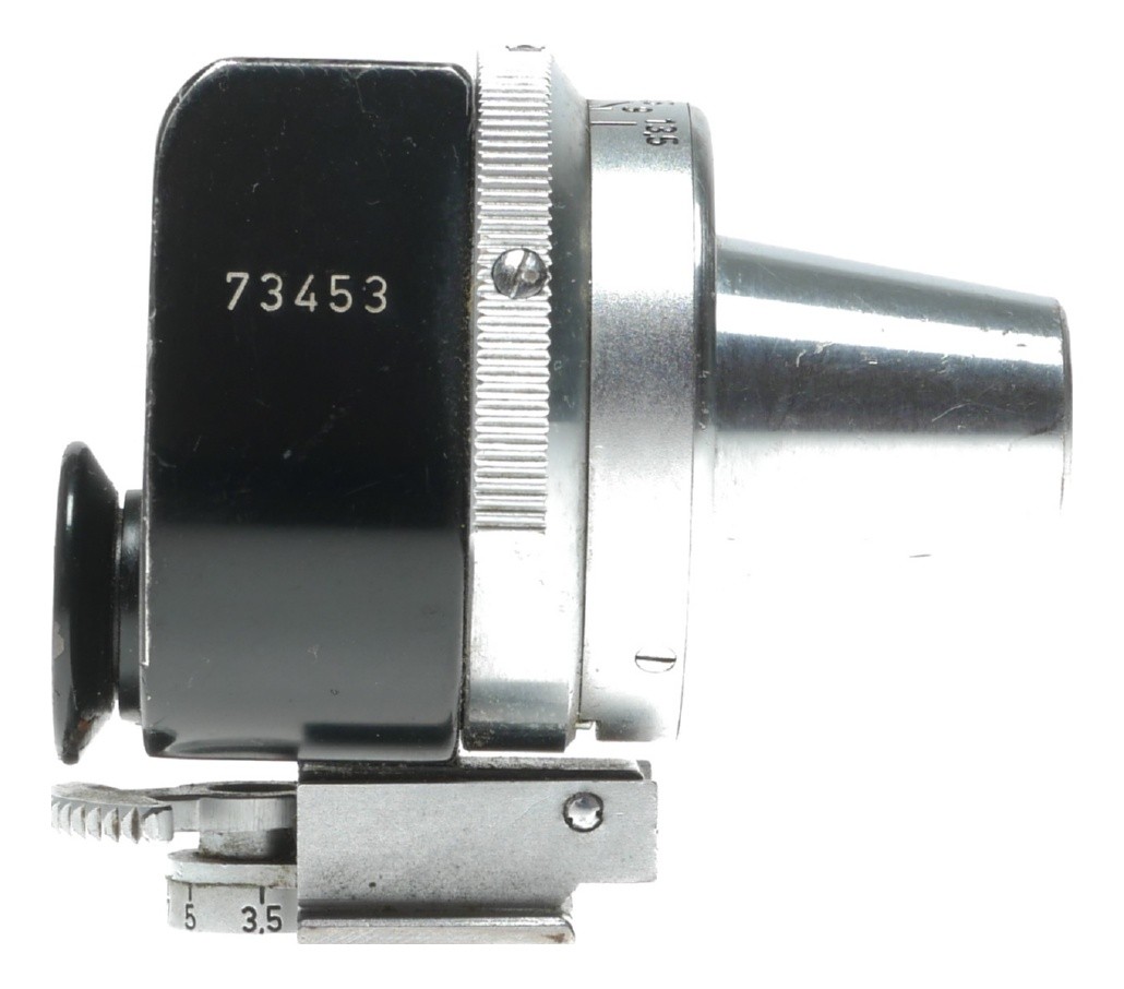Leitz universal viewfinder fits Leica RF screw mount cameras