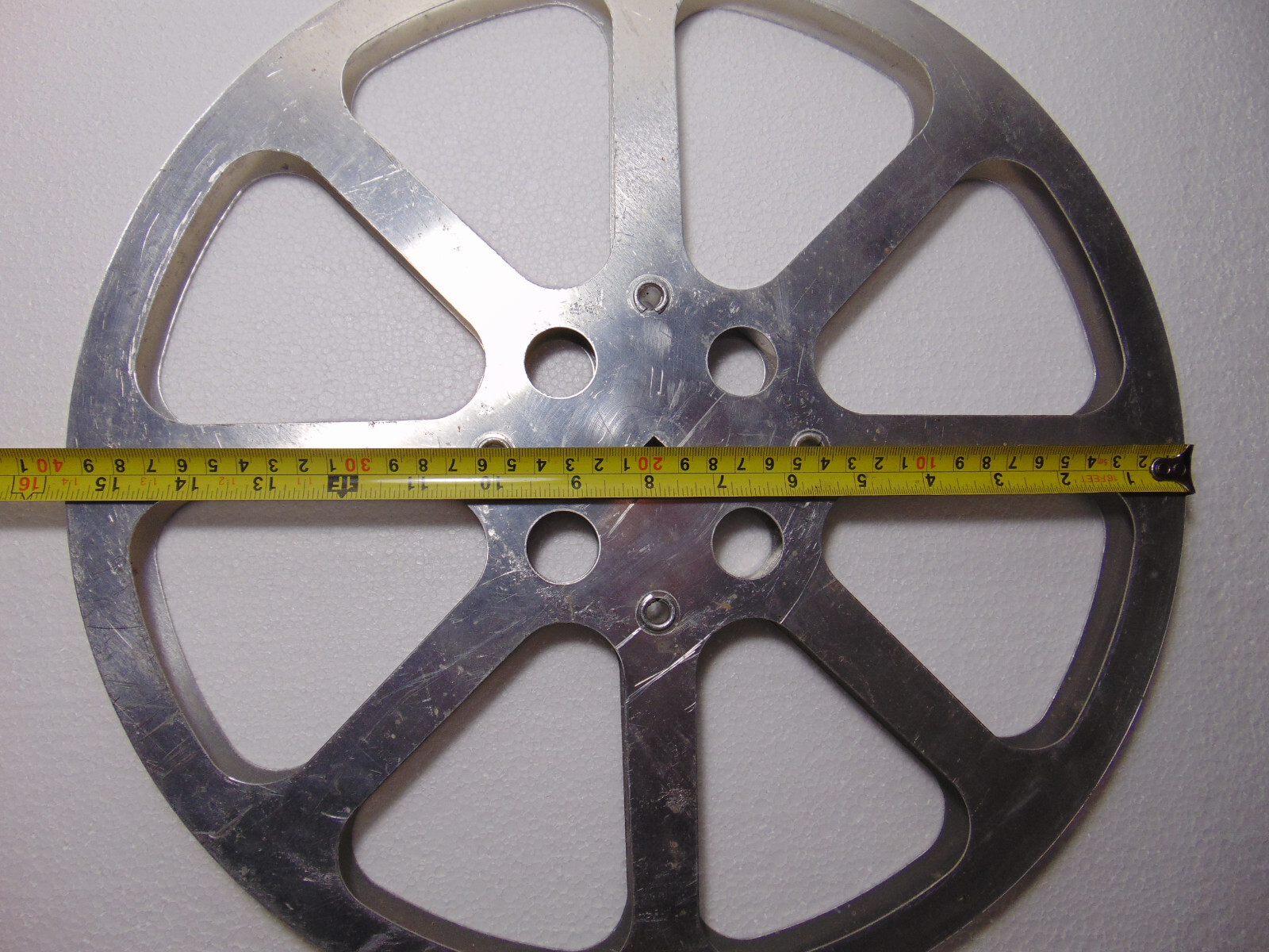BIG Empty 16mm Aluminum Metal Film Reel 16″ 2000ft Movie Take Up 2000′ 600m