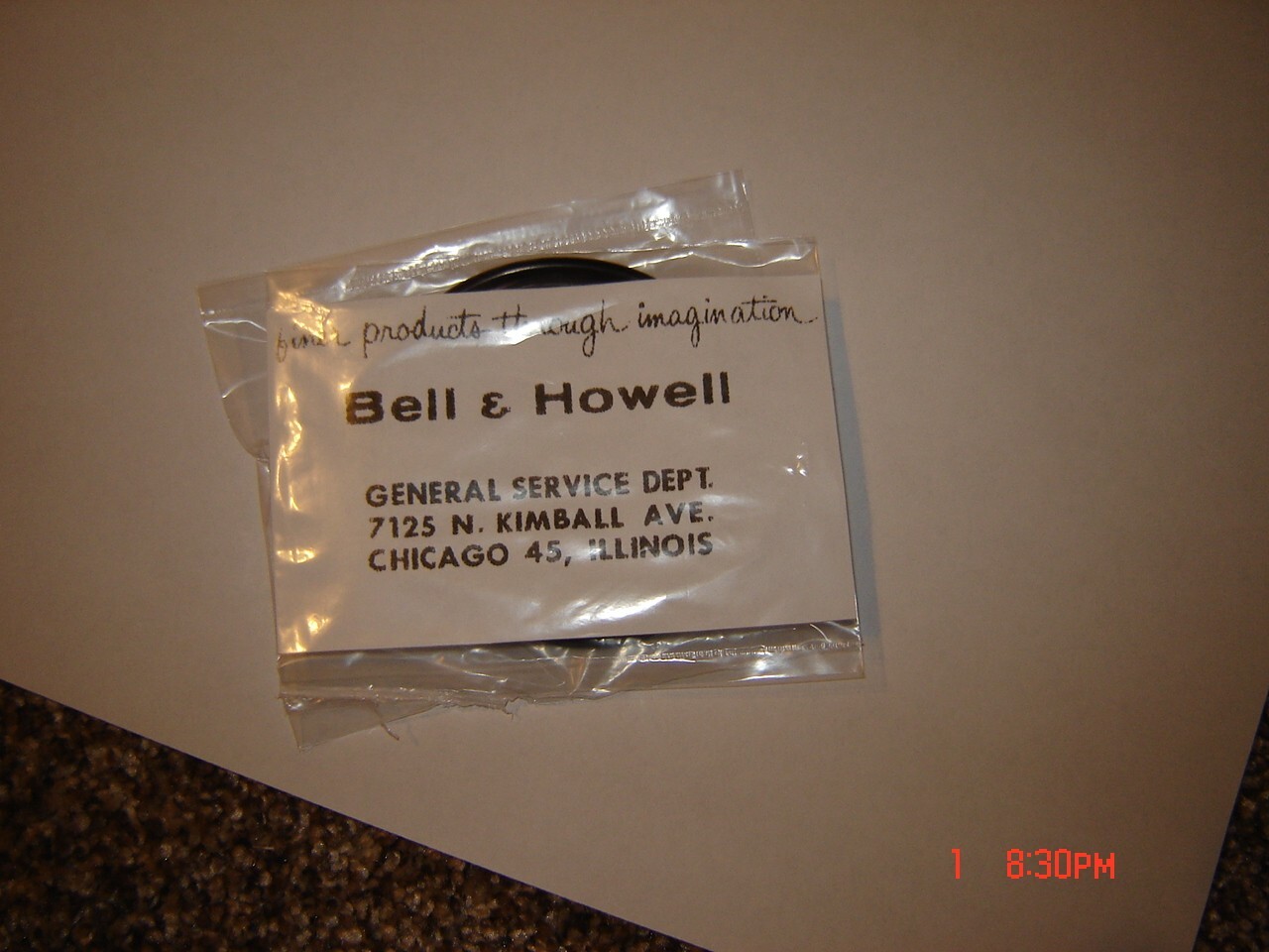Bell & Howell 1550 Z Motor Drive 1 Replacement Round Projector BELT, New Belt.