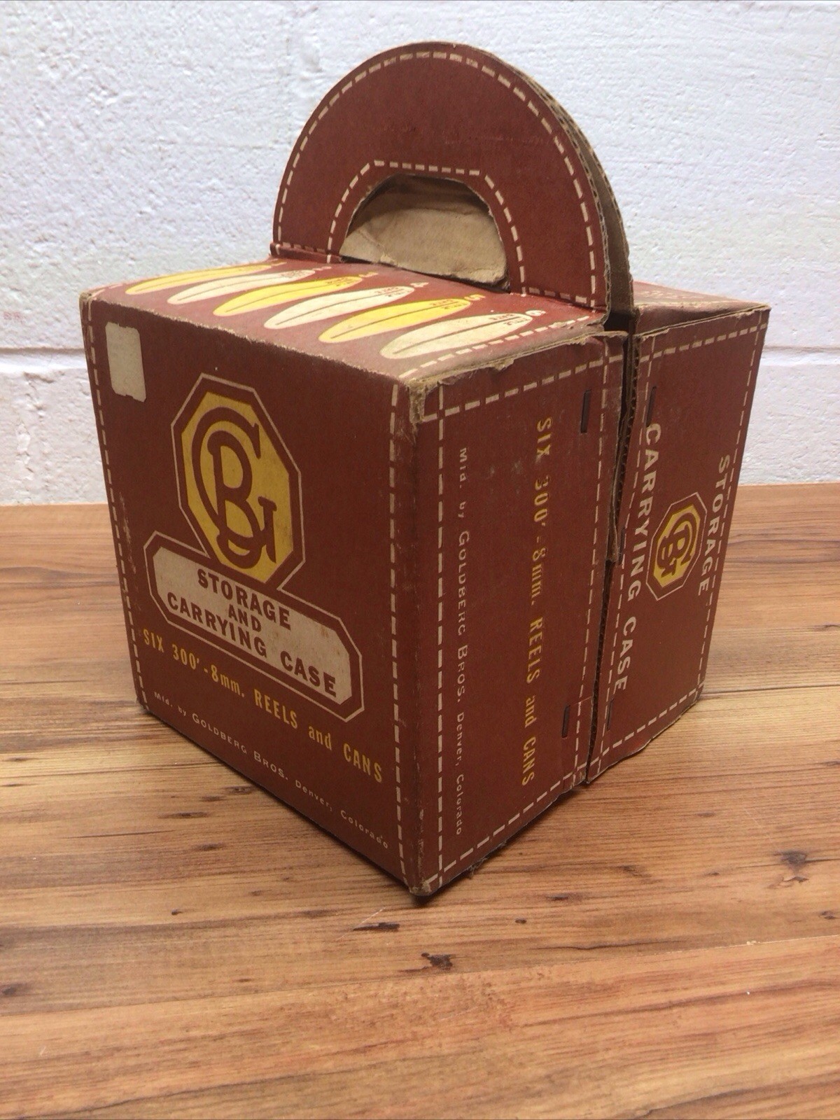Goldberg 8mm 200ft Brown Metal 5″ Film Reel & Canister 6pc w Storage Carry Case