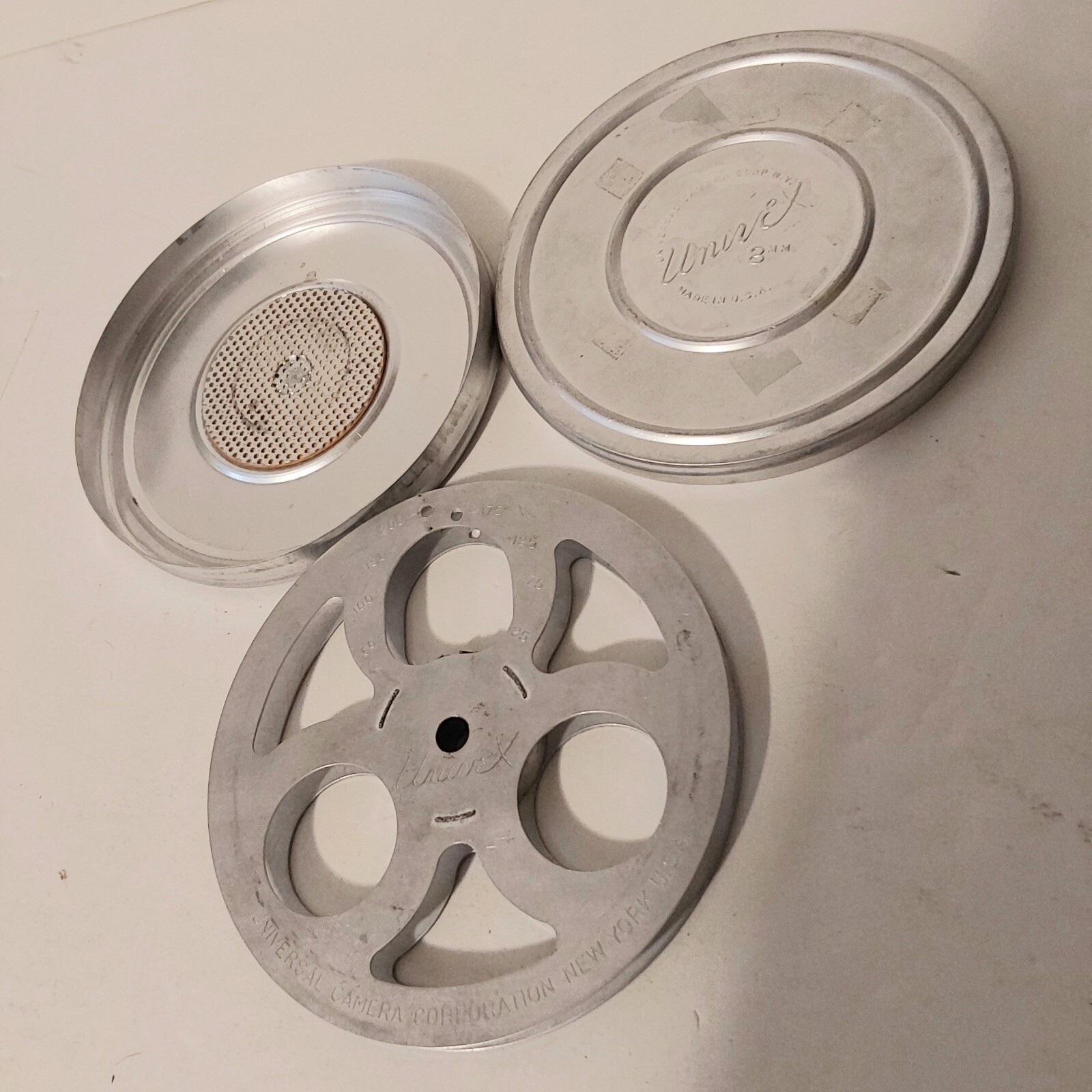 Vintage Compco Metal Film Reel Storage Box 12 Slot Storage 5 Reels/Cans Included