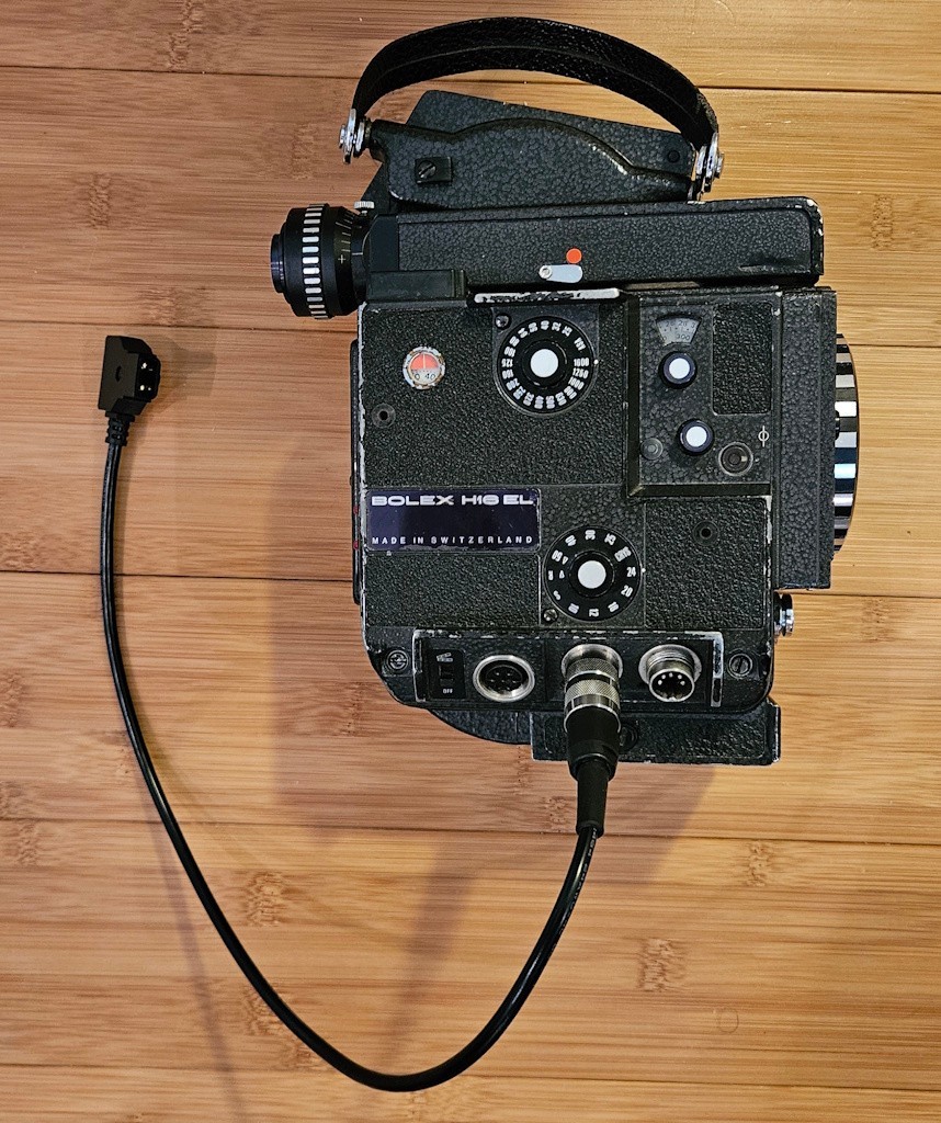 Bolex EL, EM, ESM 4-pin Power Cable, Unregulated D-Tap, ~0.5m (20″)