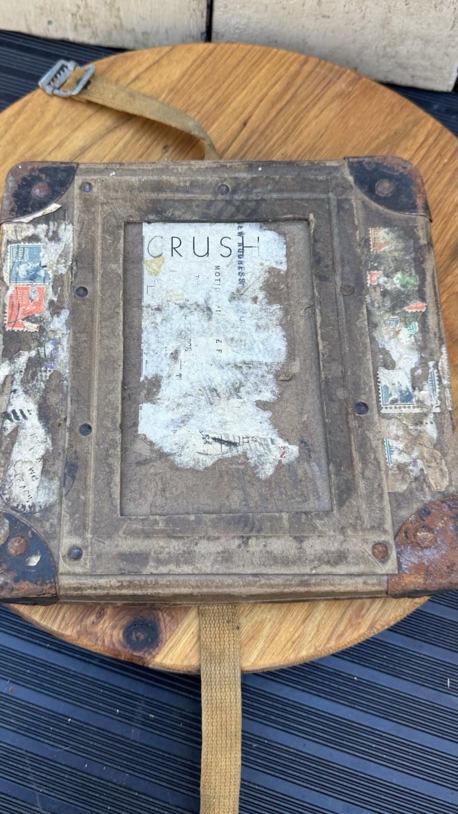 VINTAGE Film Reel Canister Case Shipping Box Mailer Railway Express Postage