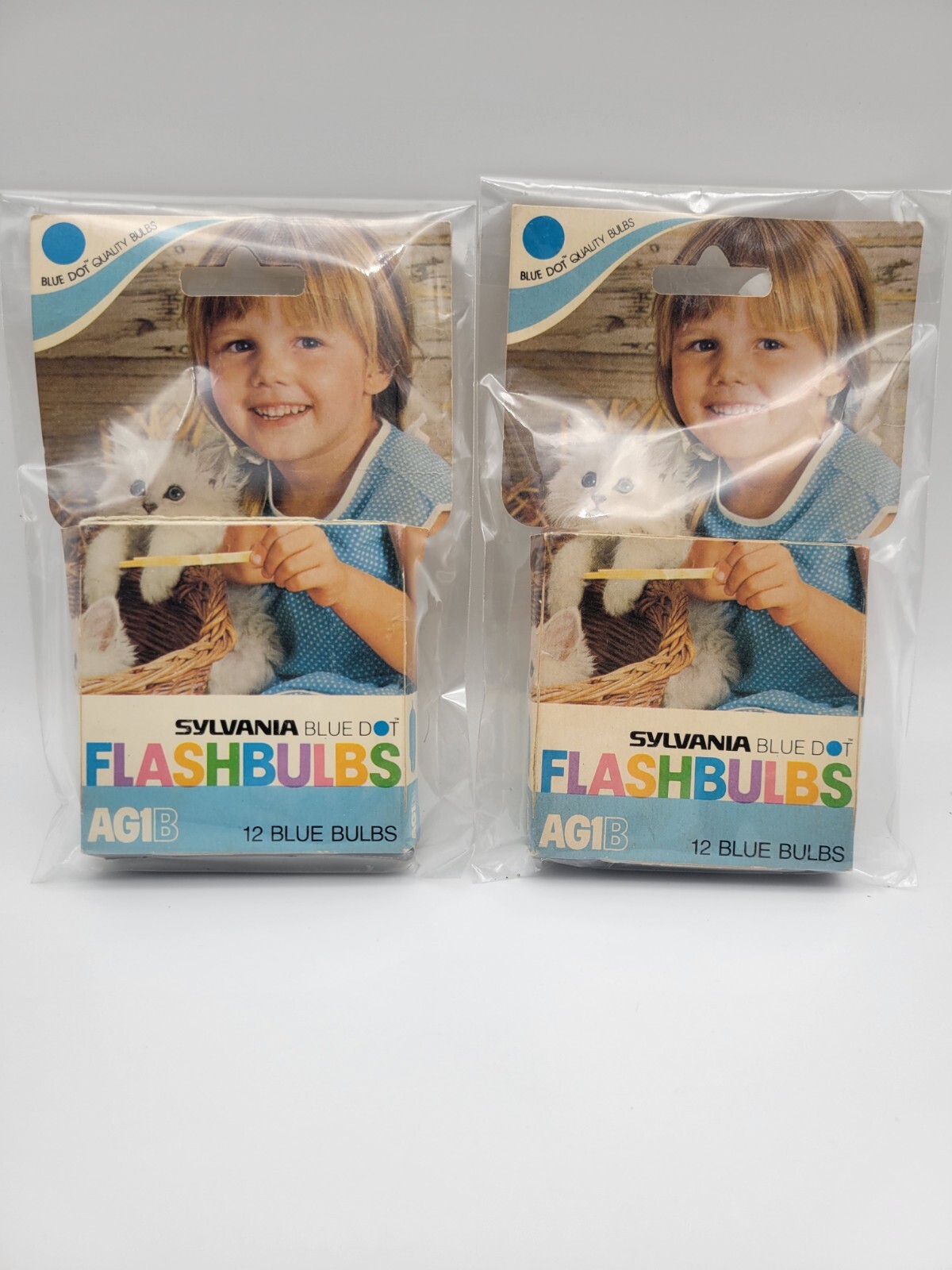 Set Of 2 Sylvania 12 Pk Flash Bulbs Blue Dot AG1B NOS Vintage – Total 24 Bulbs