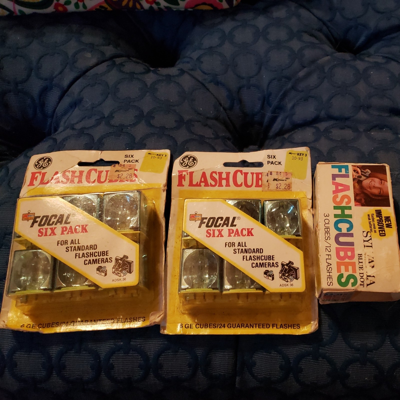 Vintage Camera FLASH CUBES GE Set of (2) 6-pack SEALED K-Mart plus 1 Sylvania
