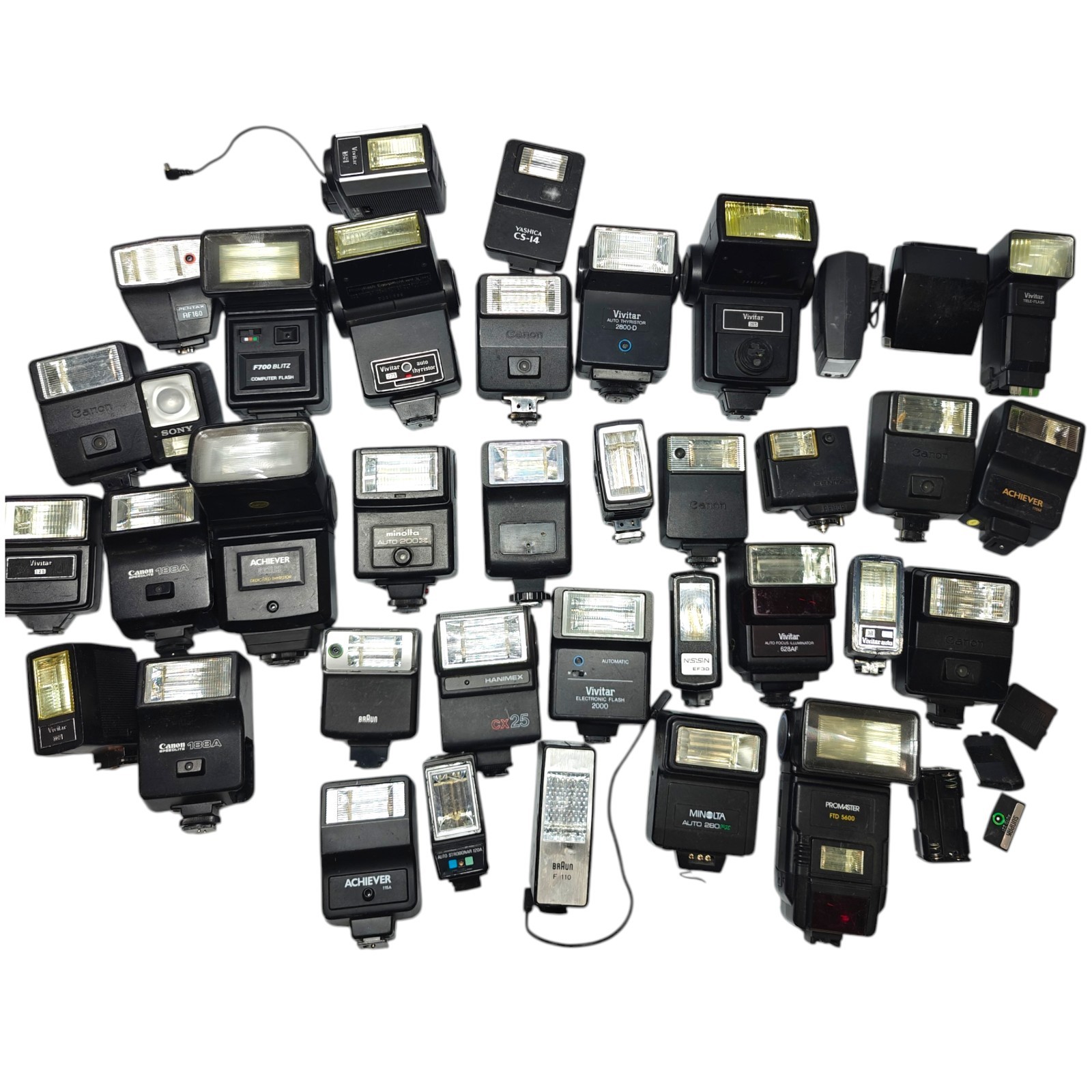 BULK LOT – 37 UNITS – Vintage Camera Flash Lot – Untested