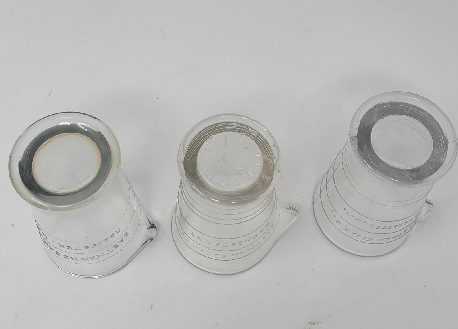 Vintage Eastman Kodak Co. 4oz. Photographic Use Glass Beakers Lot of 3