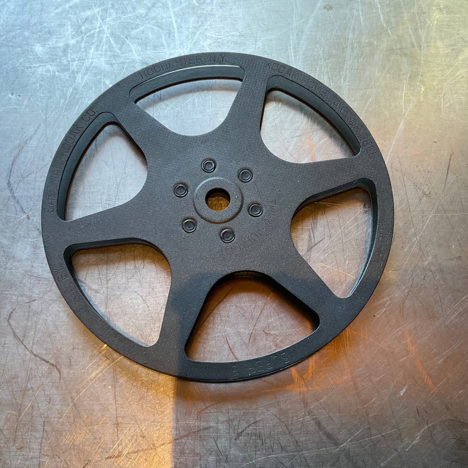 Eastman KODAK co. Super 8 Movie Projector Film Take-Up Reel 400 ft, 7″ METAL USA