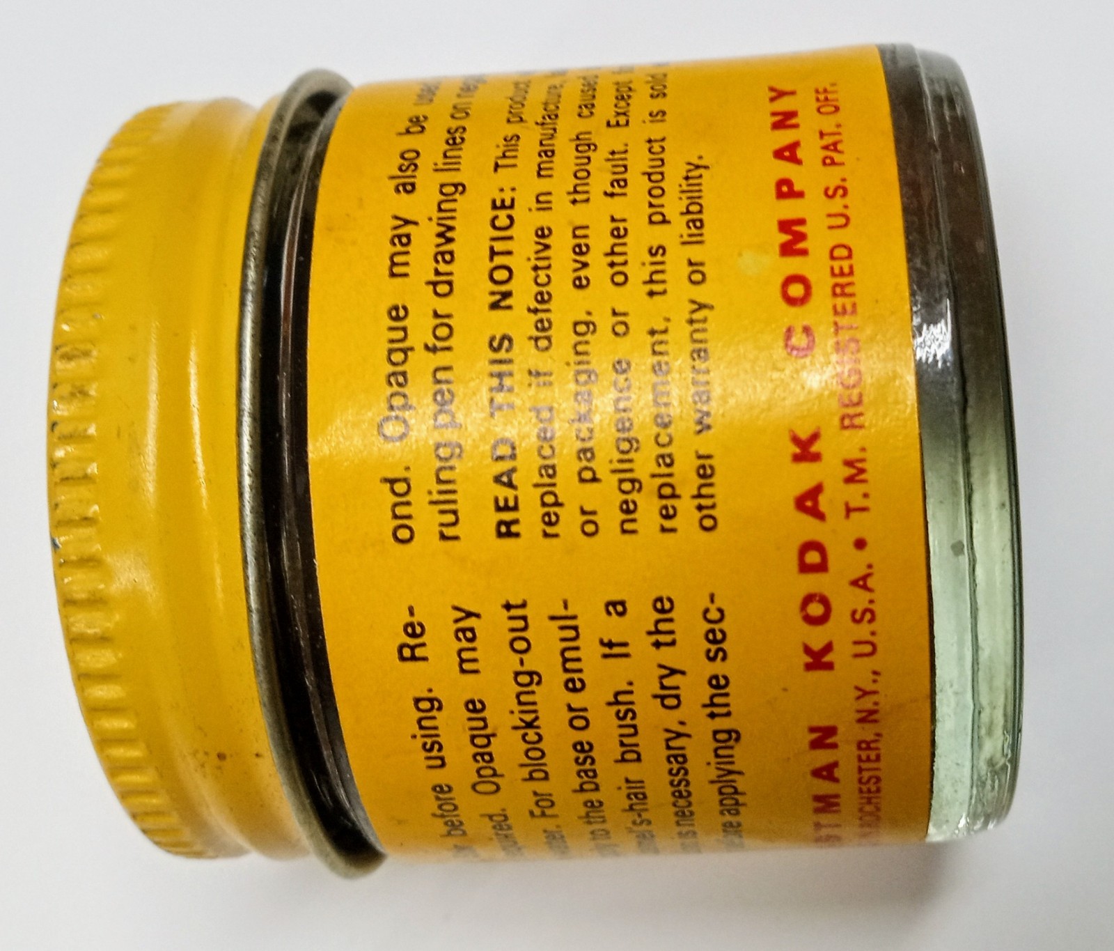 Vintage Eastman Kodak Jar of Opaque Black