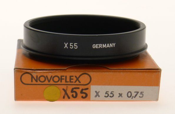 Novoflex x55 x0.75 lens adapter ring extension tube new old stock in box