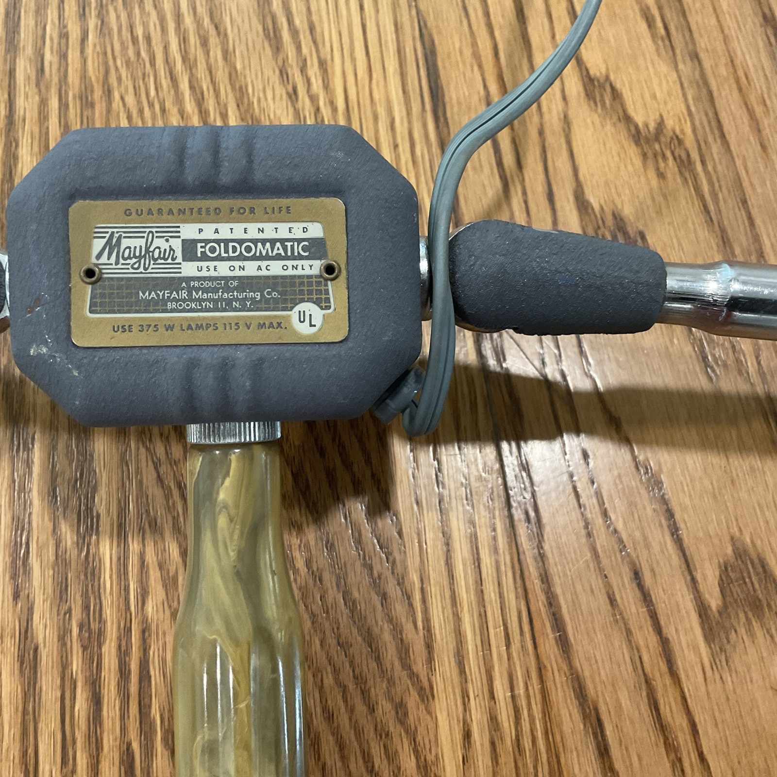 VTG Mayfair Foldomatic hand-held photography light LAMP *TESTED* 2 Bulb 16” Wide