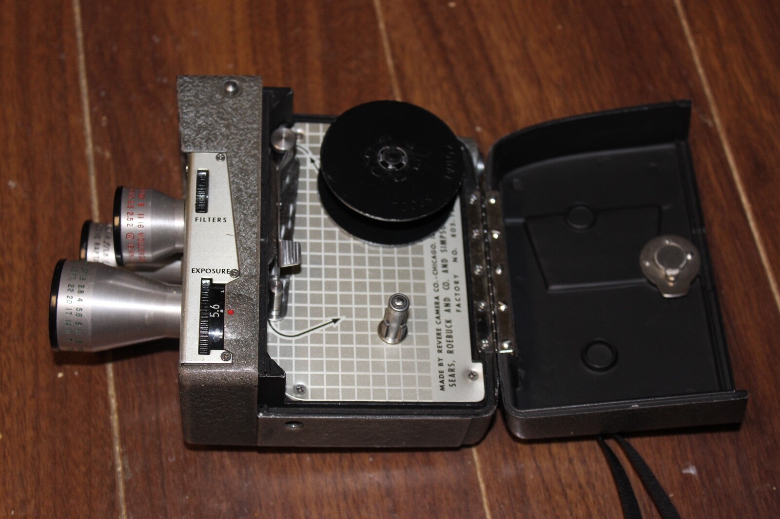 Tower Triple Lens 8MM Camera Model #T-185 & Sylvania Sun Gun Light With Case