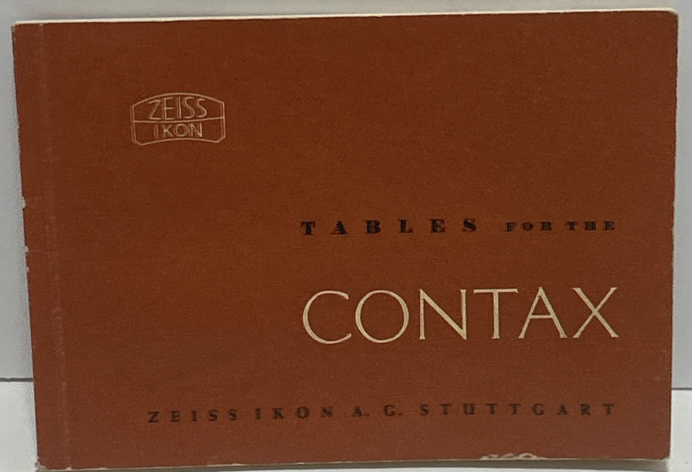 1950s Zeiss Ikon Tables for the Contax Lens Original Camera Instructions/Manual