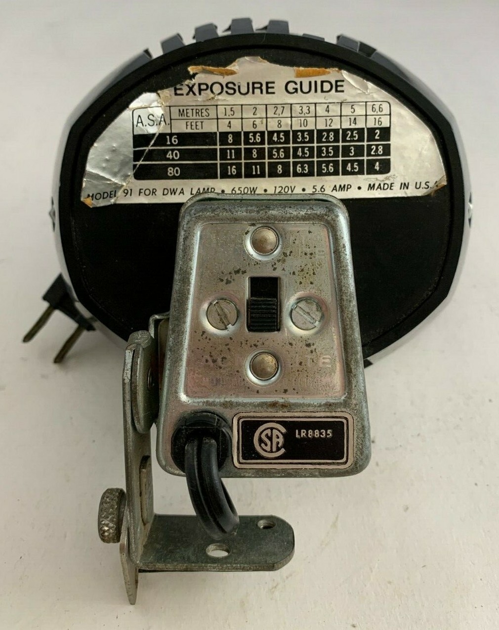 Vintage GE ACME-LITE CAMERALITE Top Mount Light Super 8 Cameras Model 91