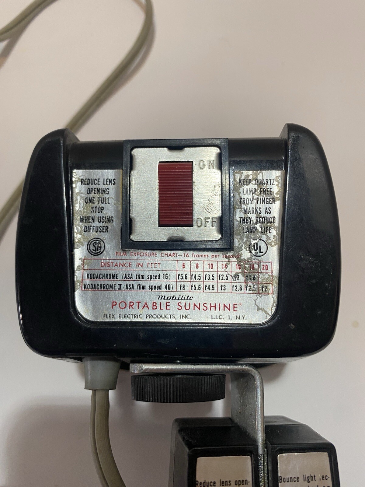 Vintage Flex Mobilite Portable Sunshine Camera Movie Lighting System Works