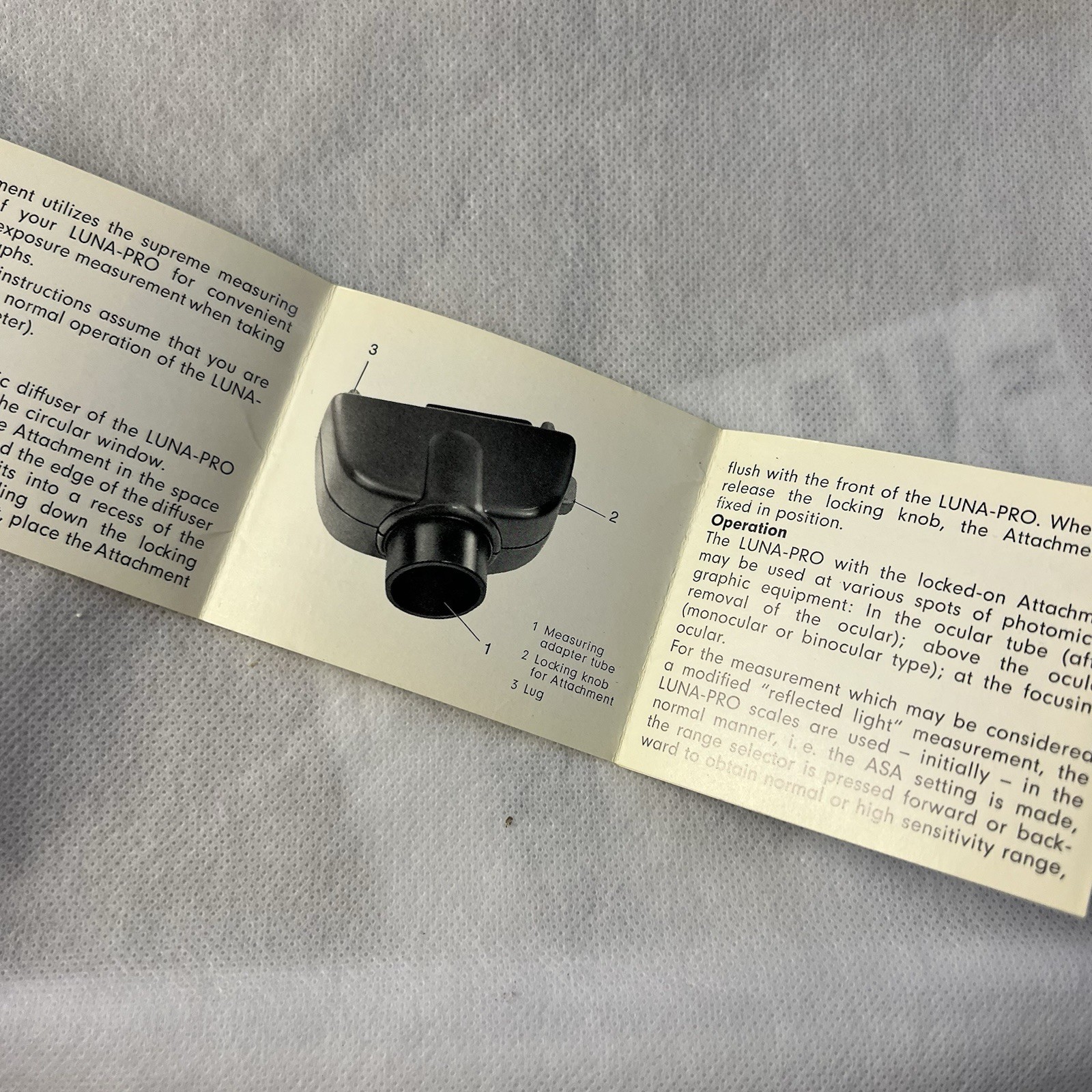 Original Gossen Luna-Pro Microscope Attachment MICRO Manual – Rare