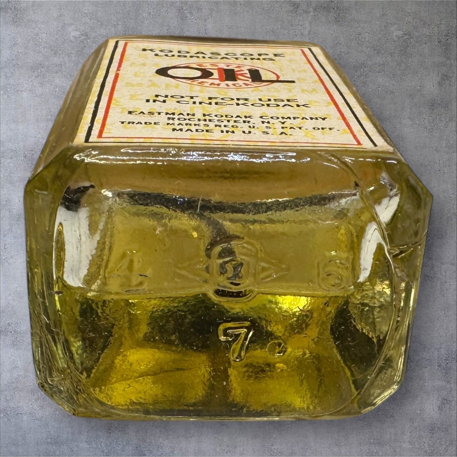 Eastman Kodak Kodascope Lubricating Oil Vintage Glass Bottle Box