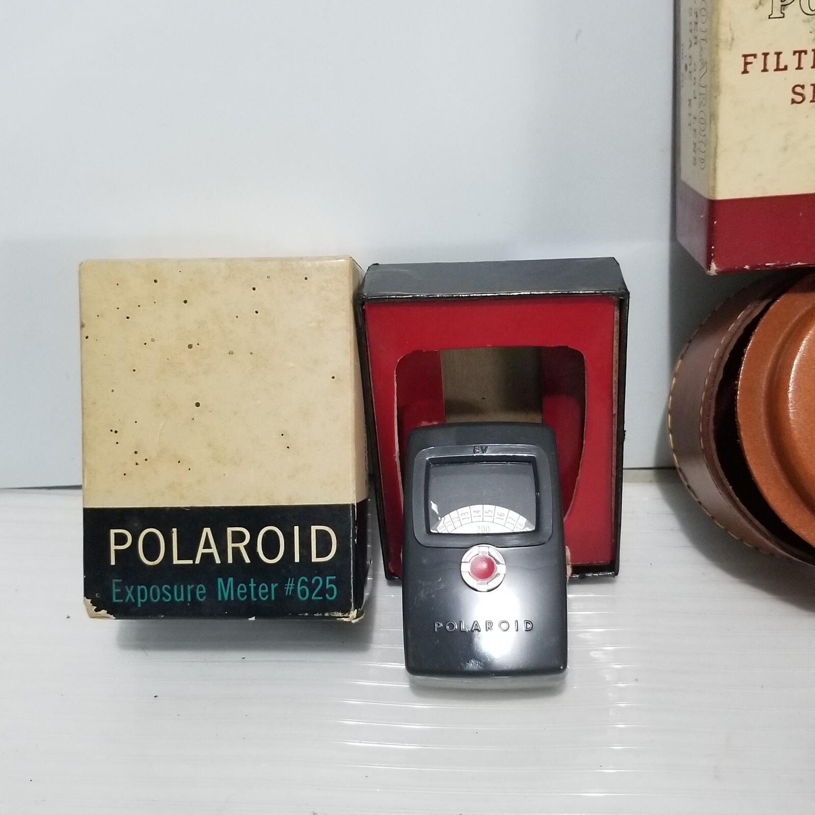 Vintage Polaroid Camera Accessories Lens Lot Meter Flash Etc.