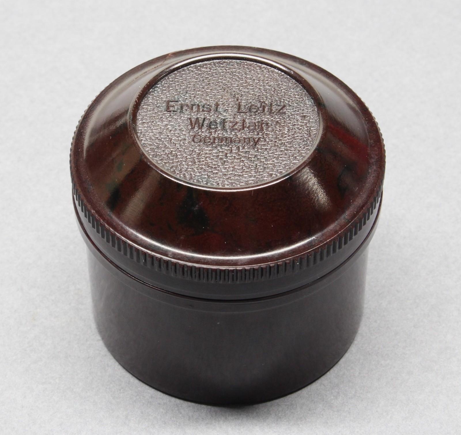 Leitz Wetzlar Dark Brown Bakelite Lens Case for Leica 5cm Elmar or Summar