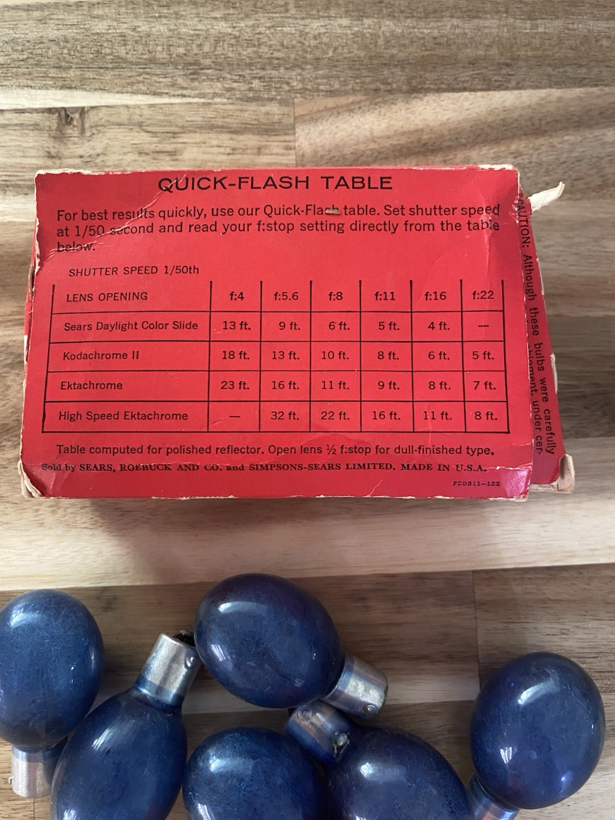 Flashbulbs Sears Blue Bulbs 5B Bulbs Vintage lot of 12 bulbs