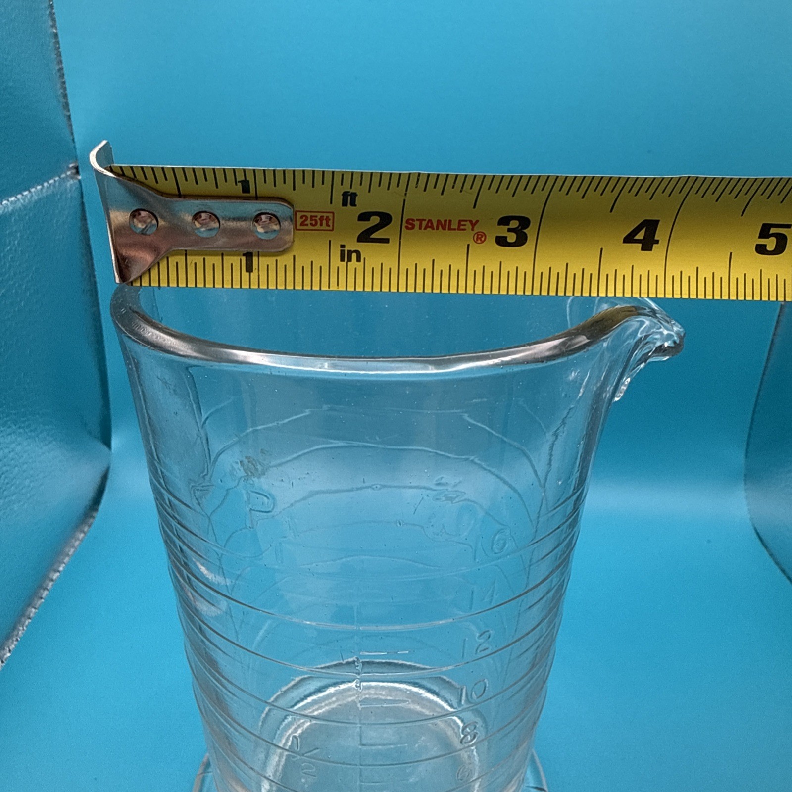 Vintage Kodak Photographic Glass Tumbler Measuring Beaker 16 Oz (20 Oz Total)