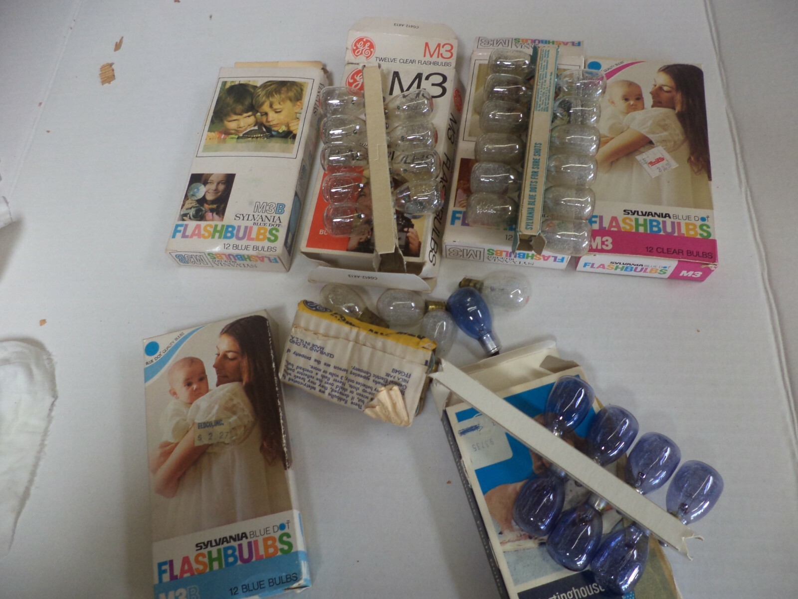 Vintage Camera Flash Bulbs M3B M3 Lot of 7 Boxes Plus GE Sylvania Westinghouse