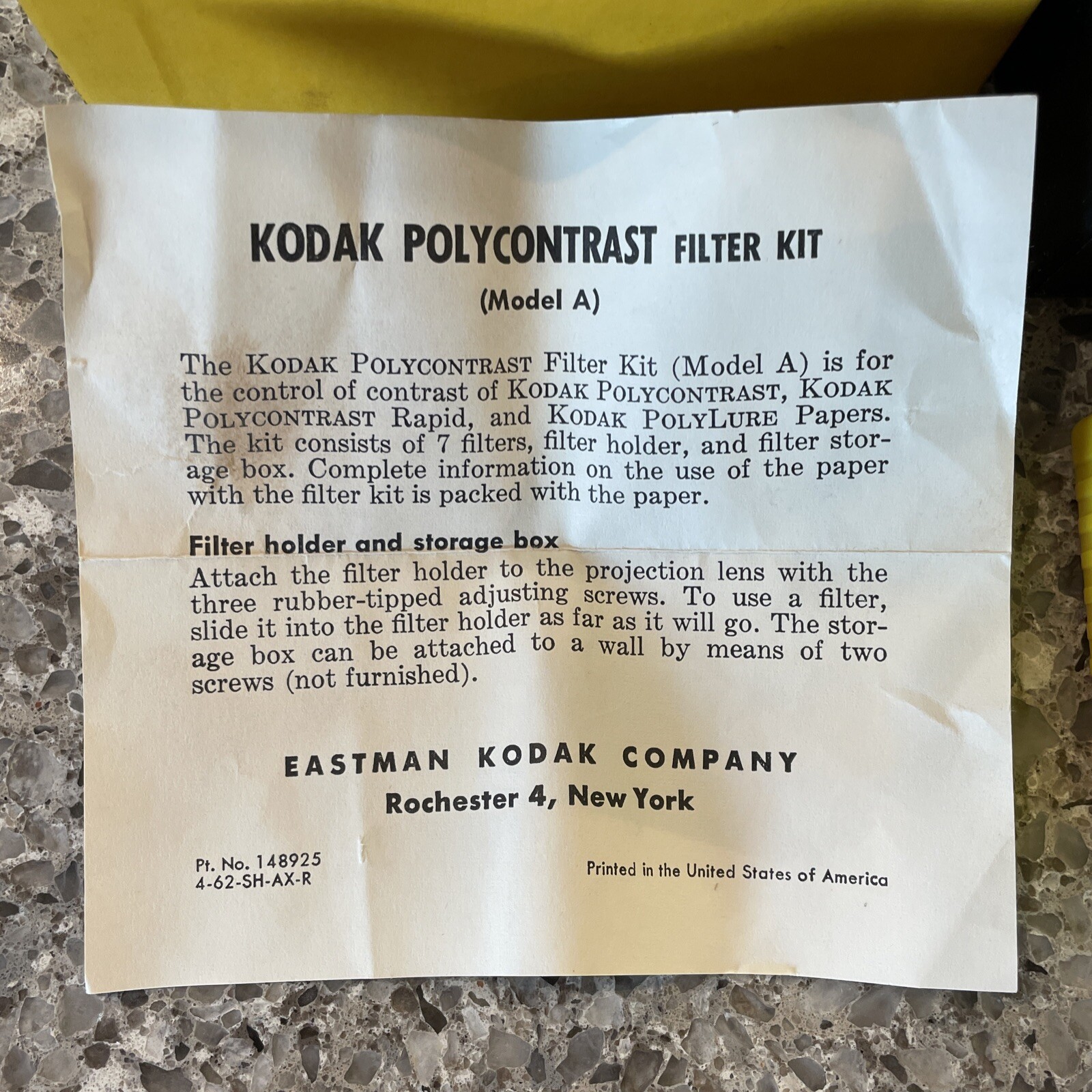 Vintage Kodak Polycontrast Filter Kit Model A Dark Room Photo Develop Set in Box