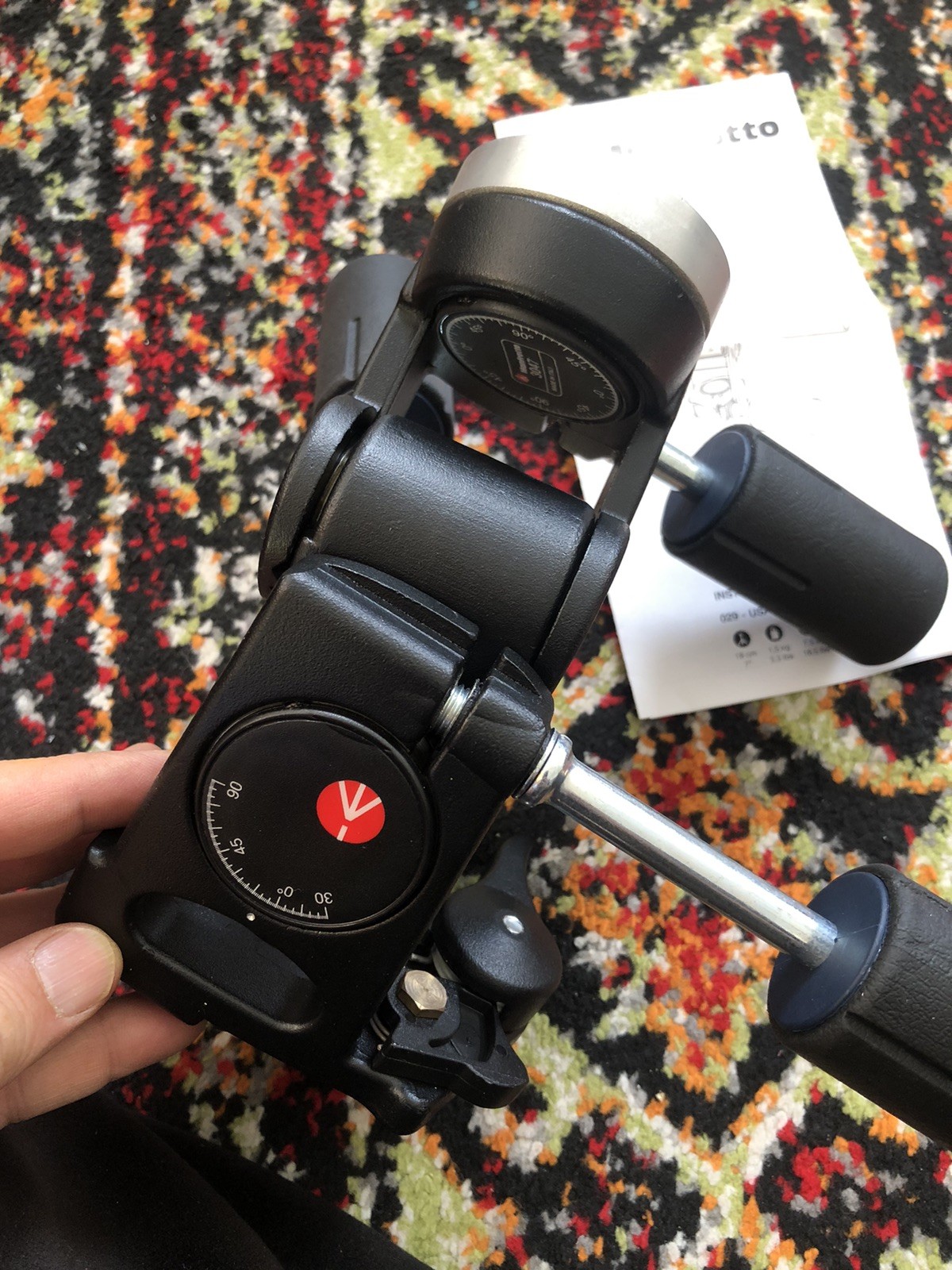 Manfrotto 029 Three Way Pan Head With QR Plate
