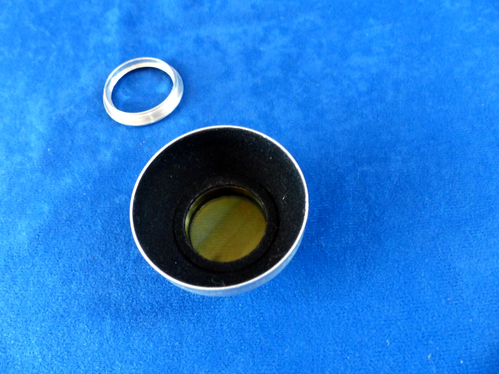 Vintage series V Enteco lens shade and Tiffen adapter ring, yellow filter